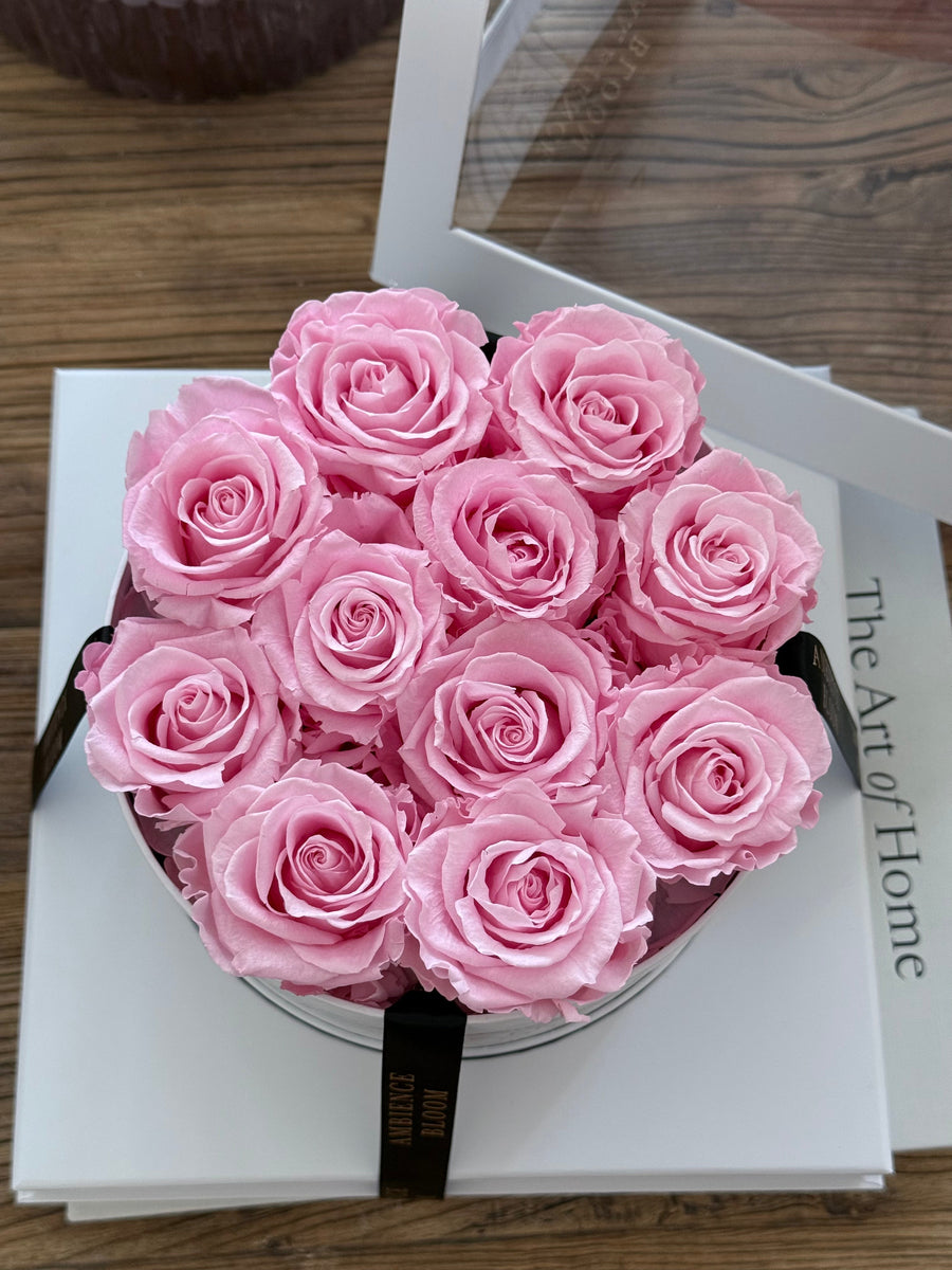 Eternity Round Box Pink Roses – Ambience Bloom